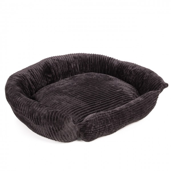 Hundebett Cordo - schwarz | M | ca. 115 x 100 x 20 cm