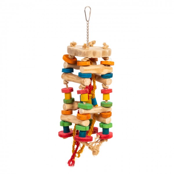 Papageienspielzeug - Big Babble Tower L - aus Kaffeeholz | ca. 11 x 11 x 35 cm