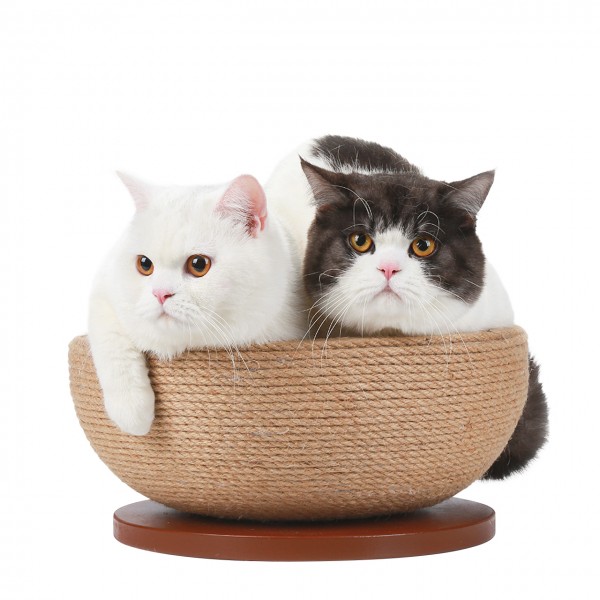 Sisal-Kratzschale "Bowl" - Liegemulde für Katzen | Beige | ca. 45 x 45 x 16 cm