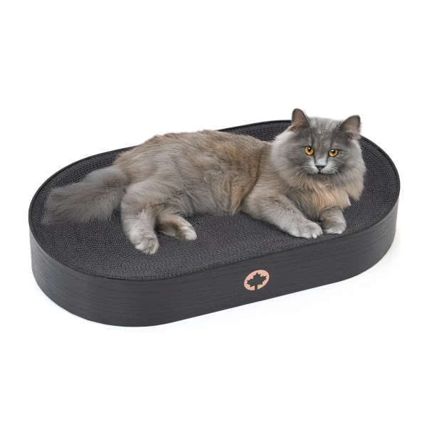 Kratzpappe Apollo - Katzenbett aus Wellpappe - BLACK EDITION | ca. 63 x 35 x 10 cm